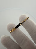 5 inch 2.5mm diamond cut curb baby ID bracelet in 14K yellow gold, 1.83g - Ott Family Jewelry