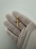 1.25" 14K Yellow Gold Round Cross 4.6mm Bail 1.04g