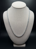 22" 44ctw Moissanite Silver Tennis Chain 4mm 38.0g