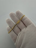 7.5" 10K Yellow Gold Cuban Bracelet 3mm 4.93g