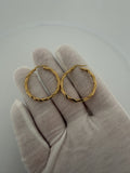 30mm x 2.5mm 14K Yellow Gold Twisted Hoops 1.8g