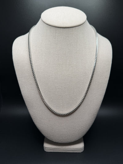 22" 14K White Gold Franco 3mm 33.5g
