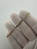 7 inch 2mm tri-color rope bracelet in 14K gold, 2.84g - Ott Family Jewelry