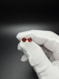 6mm 14k Yellow Gold Red Garnet Studs .65g