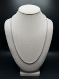 24" Silver 2mm 22ctw Moissanite Tennis Chain 22.0g