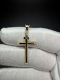 1.5" 14K yellow gold round cross pendant, 1.35g – Ott Family Jewelry (1)