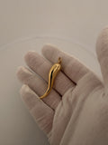 2" 14K Yellow Gold Italian Horn 4mm Bail 2.51g