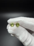 6mm 14k Yellow Gold Peridot Studs .65g