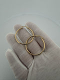 35mm x 2mm 14K Yellow Gold Hoops 2.51g