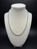 18" Silver 11ctw Moissanite Tennis Chain 3mm 21.5g