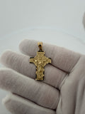 1.5" 14k Yellow Gold Risen Christ Resurrection Cross Pendant High Detail 6.2mm Bail 4.15g