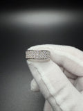 Size 10 Silver 2ctw VS/VVS 3 Row Lab Diamond Ring 5.6g