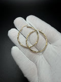 35mm 14K Yellow Gold Fancy Thin Hoops 1.7g