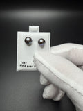 10k Yellow Gold 8mm Black Freshwater Pearl Studs 1.9g