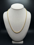 22" 14K Yellow Gold Foxtail Franco 3mm 10.65g