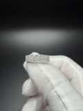 Size 10 Silver 2.1ctw VS/VVS 3 Row Lab Diamond Half Eternity Band 6mm 3.6g