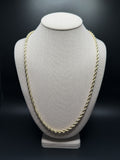 18K 6mm Handmade Solid Rope Chain