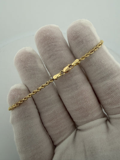 7" 10k Yellow Gold Rope 2.5mm 3.1g