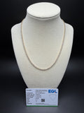 17" 14k Yellow Gold 7.00ctw E-F VS Lab Diamond Tennis Chain EGL Certified 2.2mm 11.16g