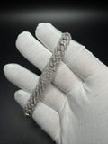 8" Silver 9ctw VS/VVS Lab Diamond Cuban 10mm 38.8g