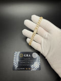 8mm Moissanite Cuban Bracelet, 4.9ctw D VVS1, GRA Certified, Gold Over 925 Silver, 8" (23.1g)
