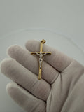 2.25" 14K Two-Tone Crucifix 5mm Bail 2.0g