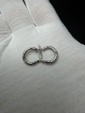12mm 14K White Gold Fancy Huggies .75g