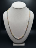 24" 14k Tri-Color Gold Rope 4.5mm 42.85g