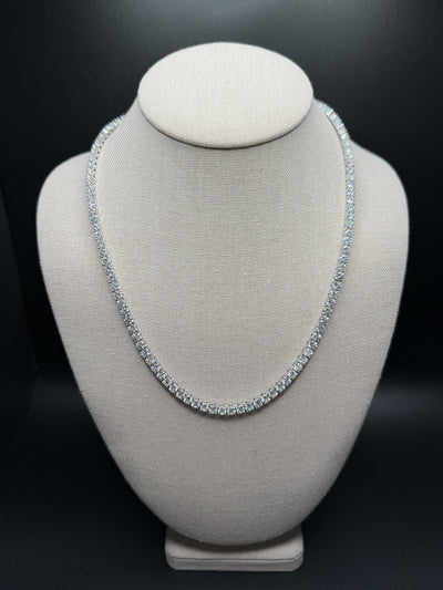 20" Silver 38ctw Moissanite Tennis Chain 4mm 25.6g