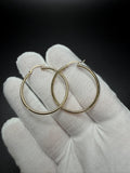 35mm x 2mm 14K Yellow Gold Hoops 1.81g