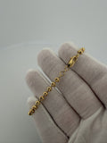 7" 14K Yellow Gold Dia Cut Moon Bead 4mm 8.3g