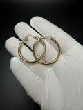 14K Yellow Gold 35mm x 3mm Hoops 2.72g
