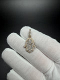 1.25" 10k Yellow Gold 3/4ctw VS/VVS Lab Diamond Hamsa 6.4mm Bail 2.9g
