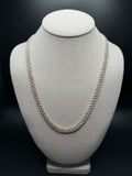 22 inch 6mm 13ctw VS/VVS lab diamond Cuban chain in gold over sterling silver, 42.5g - Ott Family Jewelry