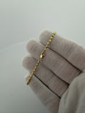 7" 14k Yellow Gold Diamond Cut Moon Bead 3mm 4.73g