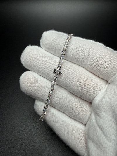 7" 14k White Gold 6.04ctw E-F VS Lab Diamond Tennis Bracelet EGL Certified 3.2mm 6.2g