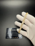 8mm Moissanite Cuban Bracelet, 5.5ctw D VVS1, GRA Certified, Gold Over 925 Silver, 9" (25.9g)