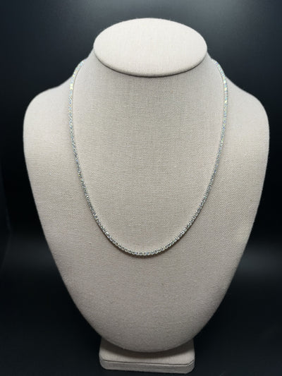 20" 14k White Gold 10.5ctw VS/VVS Lab Diamond Tennis Chain 2.3mm 15.4g