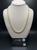 8mm Moissanite Cuban Chain, 13.8ctw D VVS1, GRA Certified, Gold Over 925 Silver, 22" (65.4g)