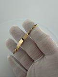 6.5" 14K Yellow Gold Valentino Baby ID Bracelet 3mm 3.4g