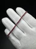 7.5” Silver 3mm Natural Ruby Tennis Bracelet 12g