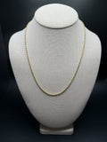 20" 14k Yellow Gold Diamond Cut Moon Bead Chain 2.5mm 11.0g