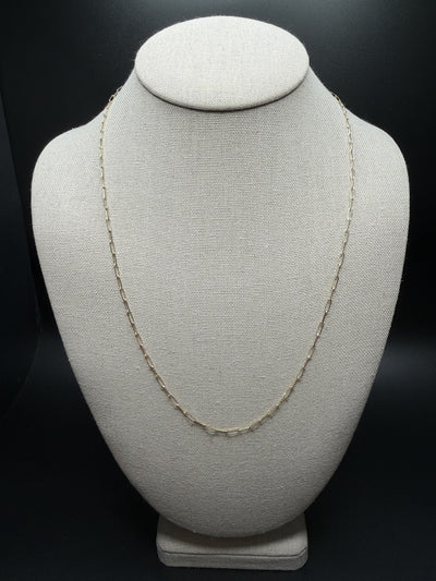 22" 14K Yellow Gold Paperclip 2mm 2.73g