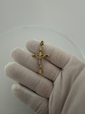 1.75" 14K Two-Tone Crucifix 6mm Bail 1.8g