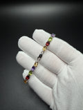 7" 4mm rainbow natural gemstone tennis bracelet, 20ctw, 925 silver, 9.3g – Ott Family Jewelry (1)