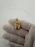 1.25" 14K Yellow Gold Jesus with CZ 4.7mm Bail 4.5g