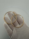 55mm x 2mm 14K Yellow Gold Hoops 3.2g