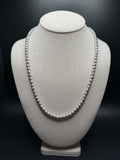 22" 14K White Gold Diamond Cut Moon Bead 6mm 39.6g