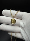 1/20 oz Isle of Man Gold Angel Coin Pendant — .9999 Fine Gold in 14K Bezel