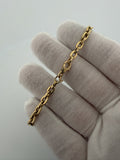 7.5" 14k Yellow Gold Fancy Paperclip 4.5mm 5.53g